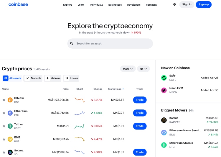 neue coinbase listings