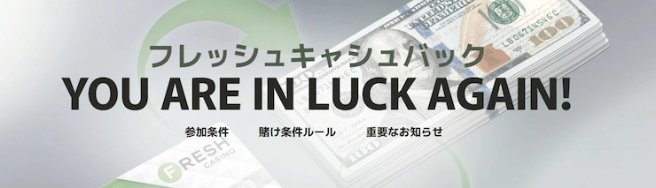 フレッシュカジノ 入金不要ボーナス