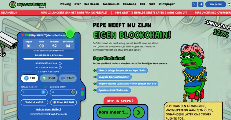 de beste cryptomunten met toekomst - Pepe Unchained