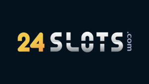 24Slots logo med svart bakgrund.