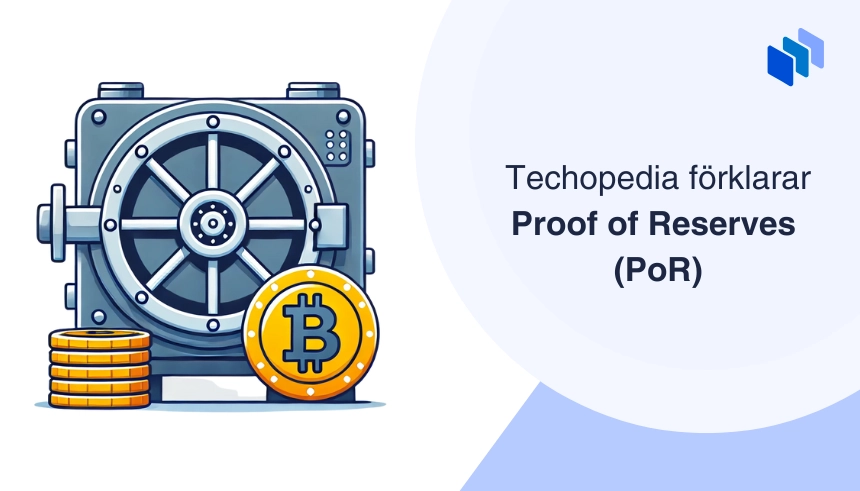 Illustration av ett kassask?p och en Bitcoin-symbol, som representerar Proof of Reserves (PoR).