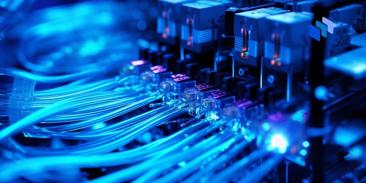 Fibre optic cables in a server